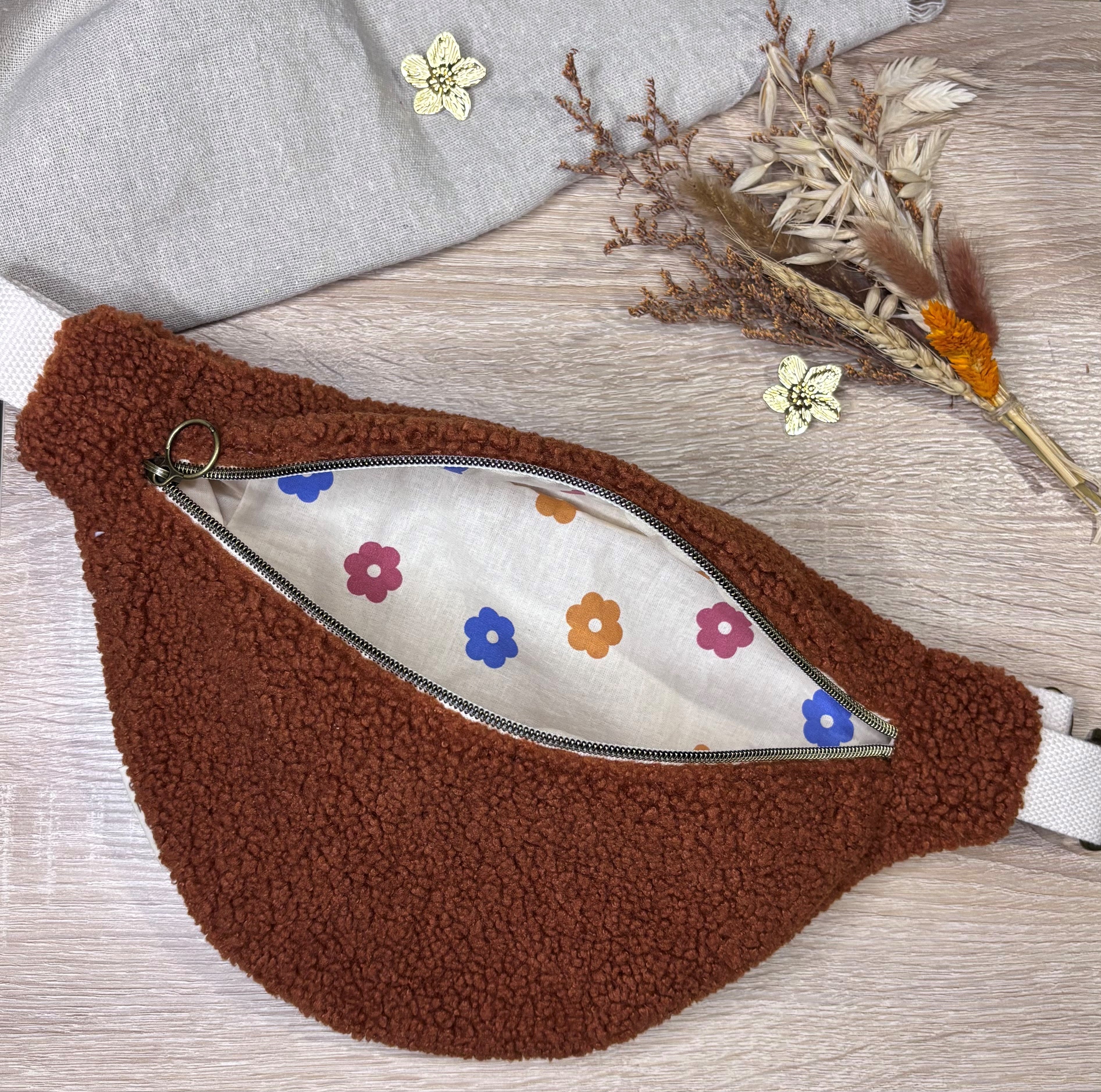 Sac banane bouclettes rouille