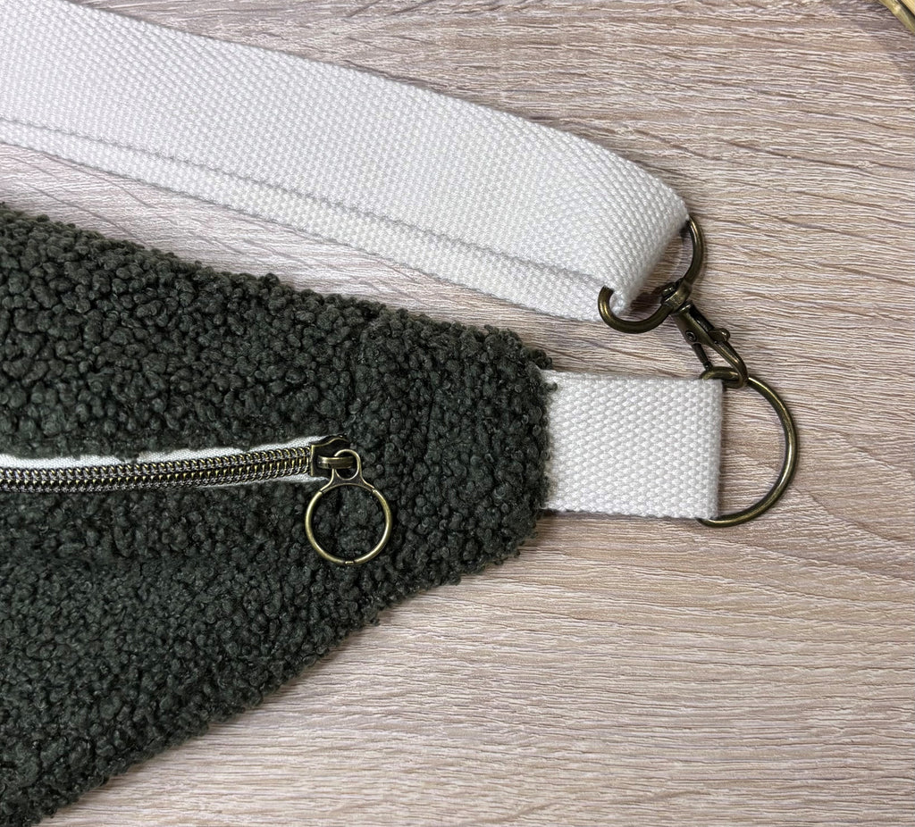 Sac banane bouclettes kaki