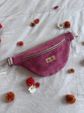 Sac banane velours framboise