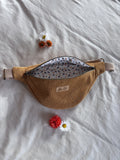 Sac banane velours moutarde + POCHE