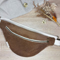 Sac banane velours côtelé marron