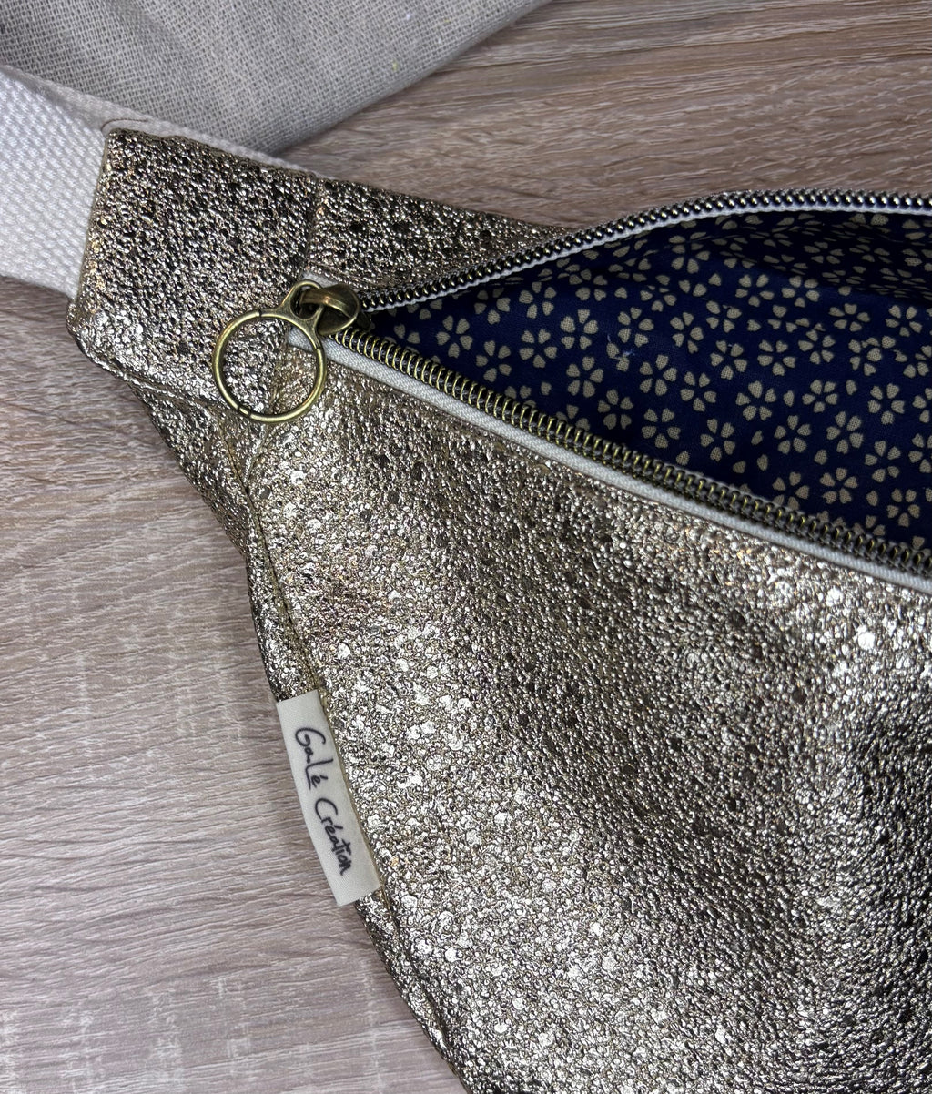 Sac banane similicuir dorée