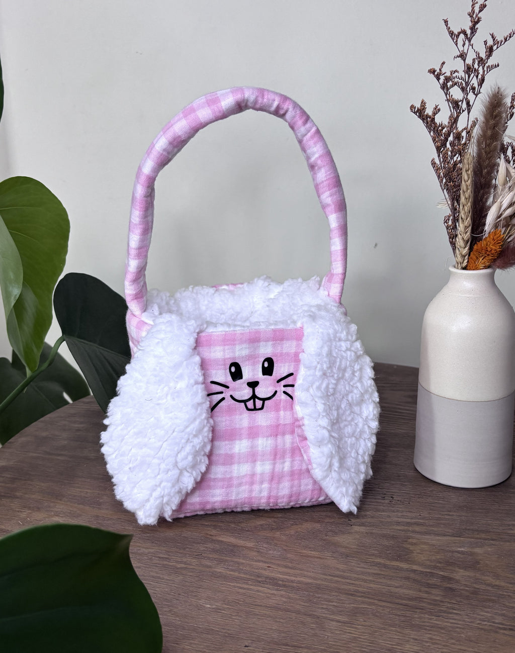 Panier lapin rose