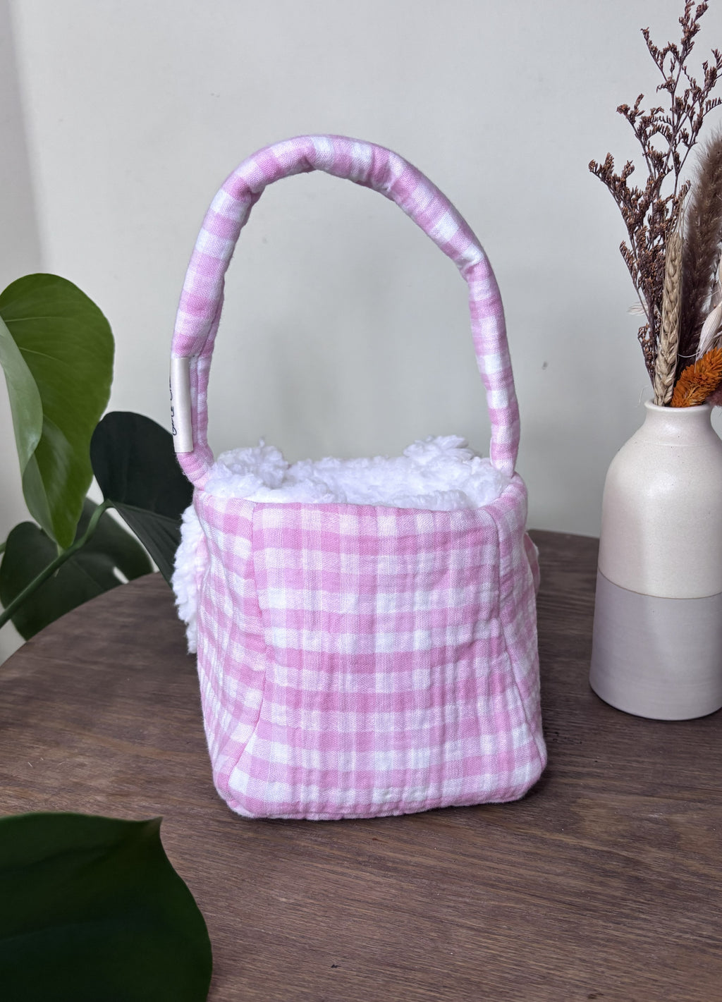 Panier lapin rose