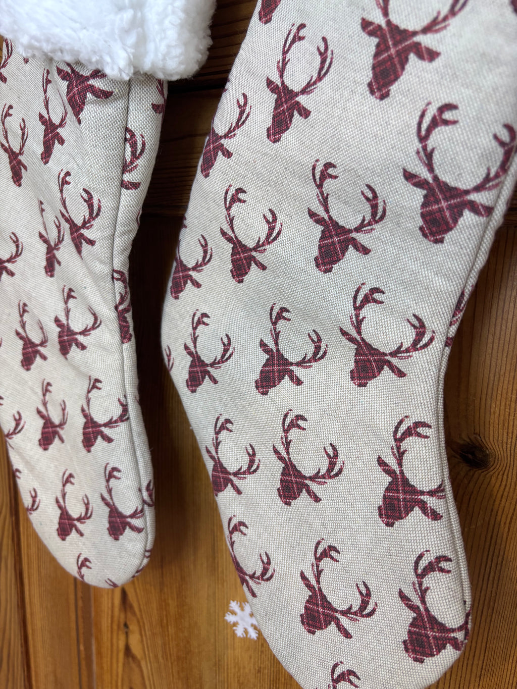 Chaussette de Noël cerf rouge