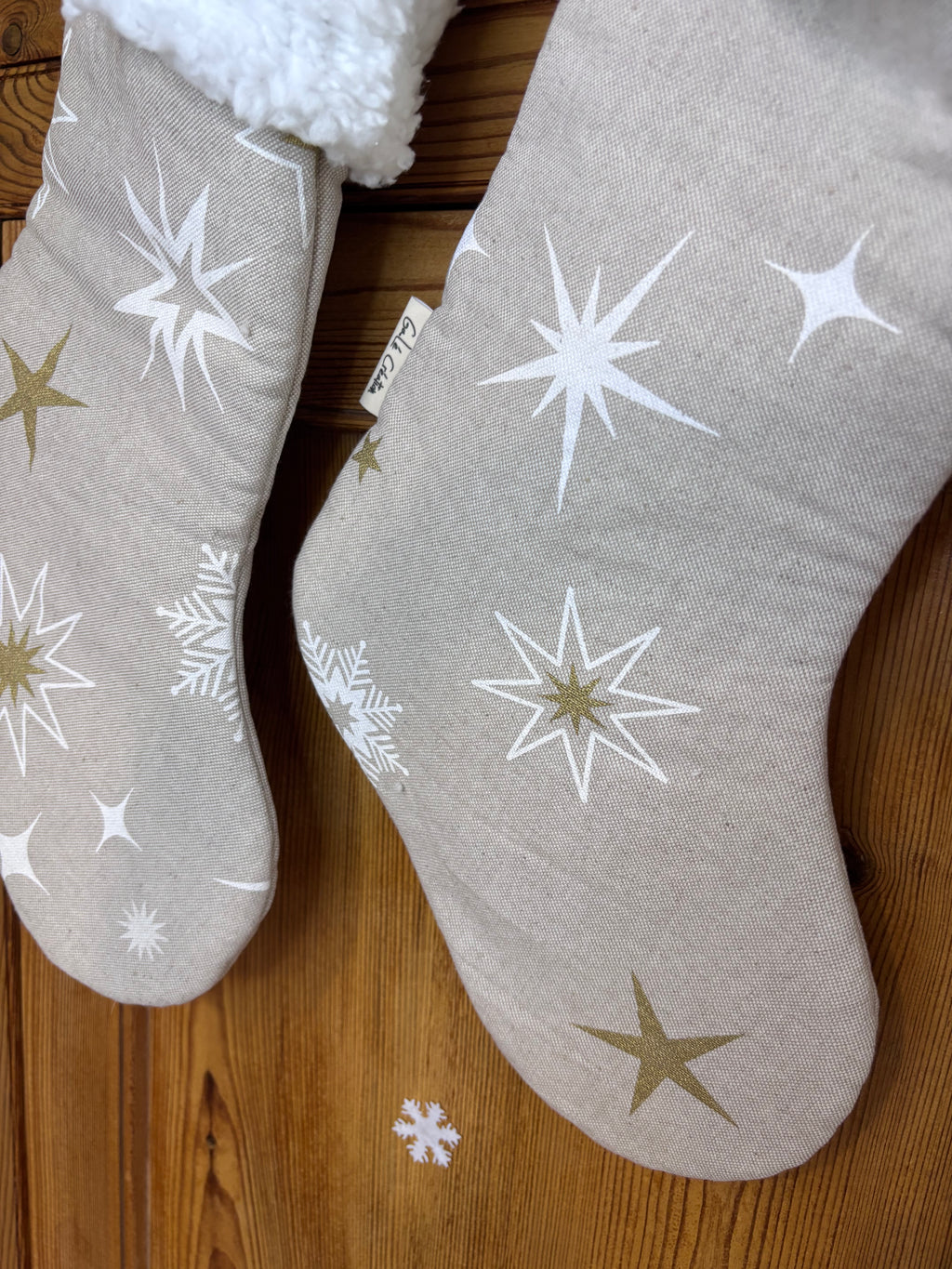 Chaussette de Noël étoiles dorées