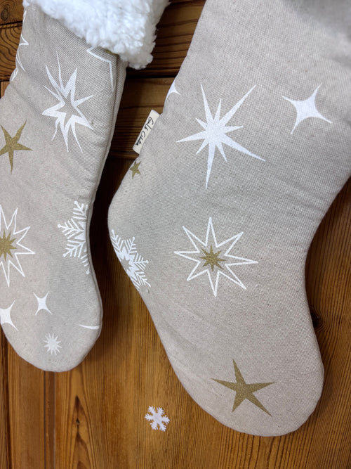 Chaussette de Noël étoiles dorées