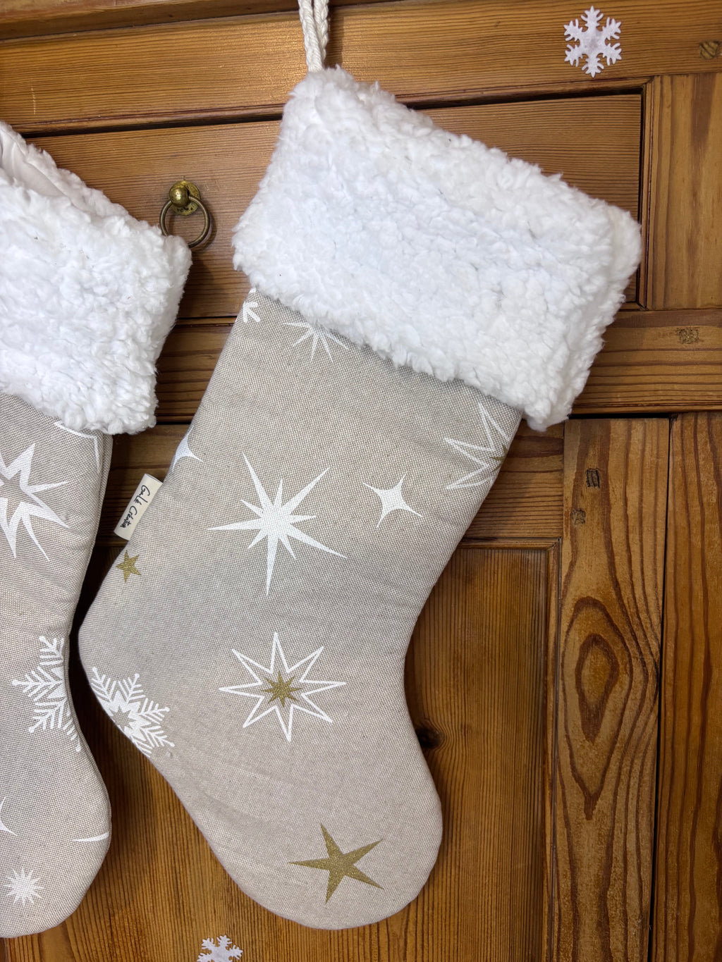 Chaussette de Noël étoiles dorées