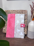 Protège carnet de santé rose et oiseaux