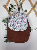 Sac à dos rouille fleuri