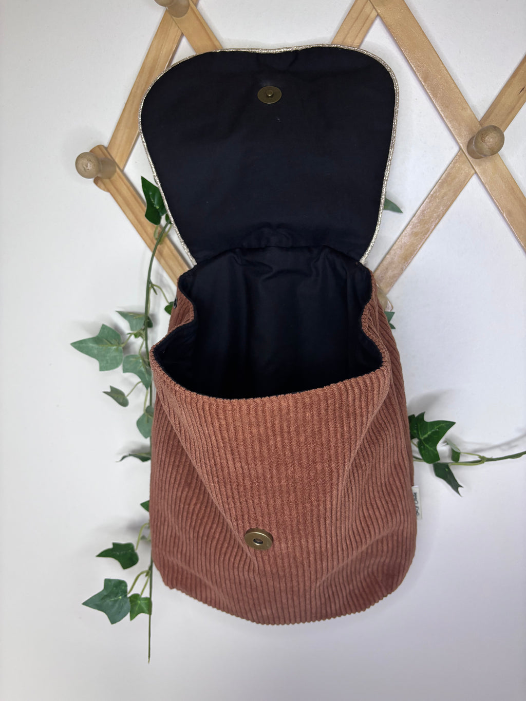 Sac à dos rouille fleuri