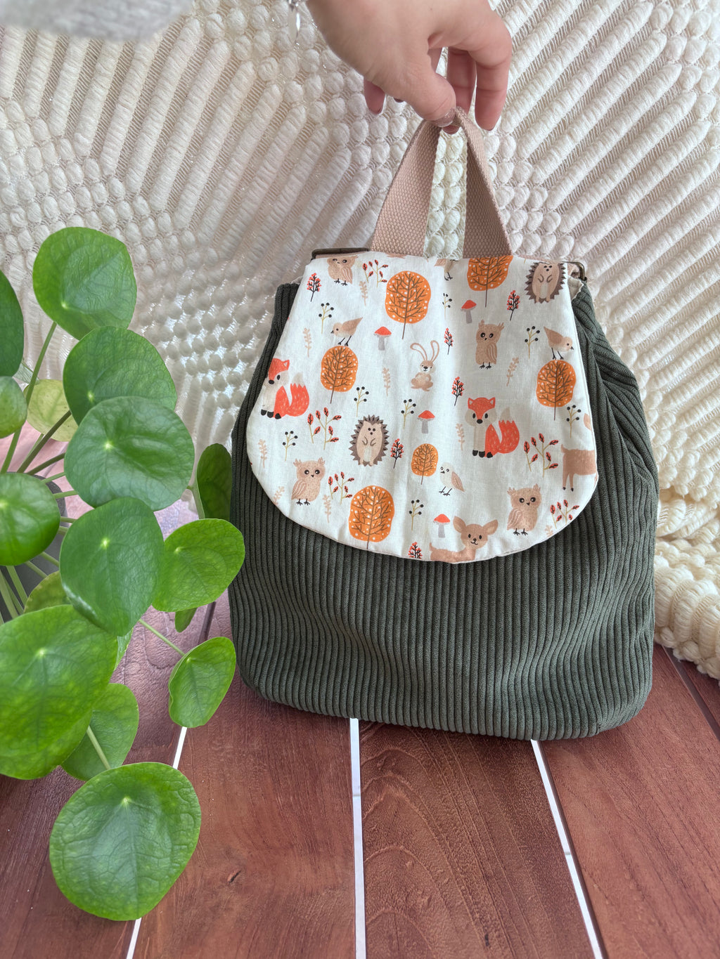 Sac à dos kaki renard