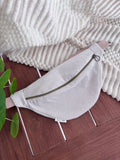 Sac banane velours côtelé écru