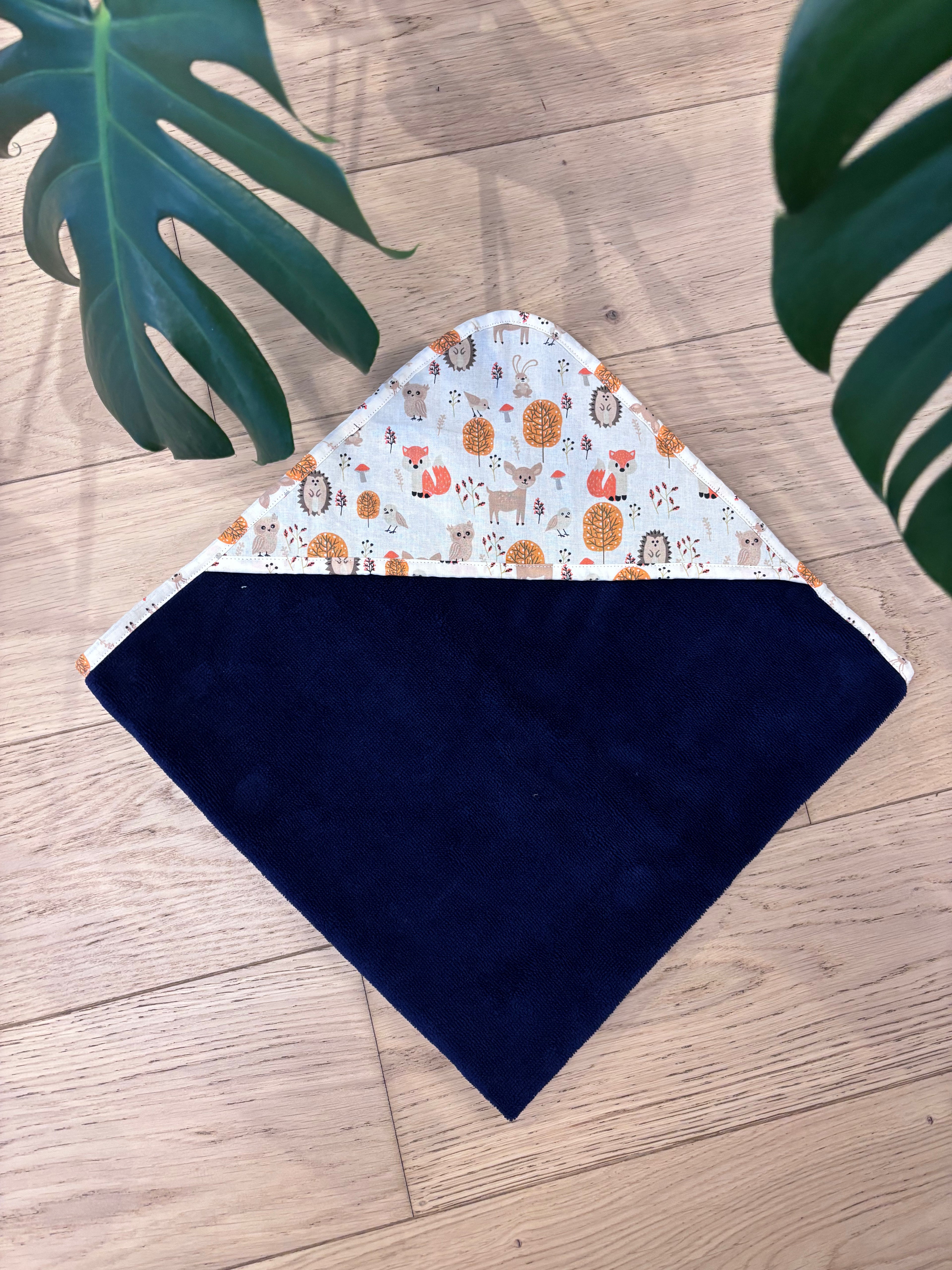 Cape de bain bleu marine/renard