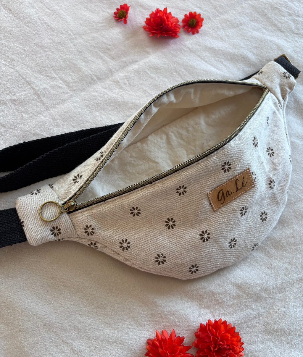 Sac banane fleurs