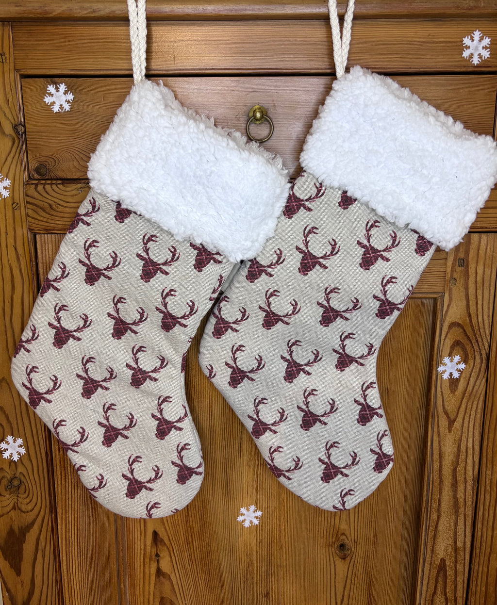 Chaussette de Noël cerf rouge
