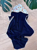 Cape de bain bleu marine/renard