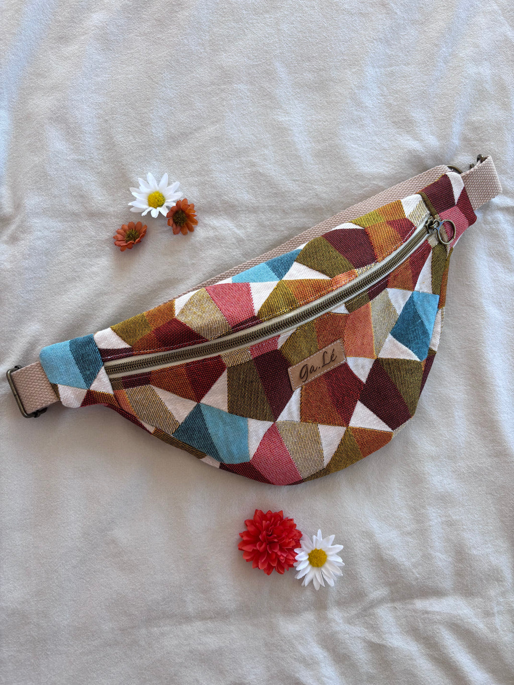 Sac banane jacquard orangé