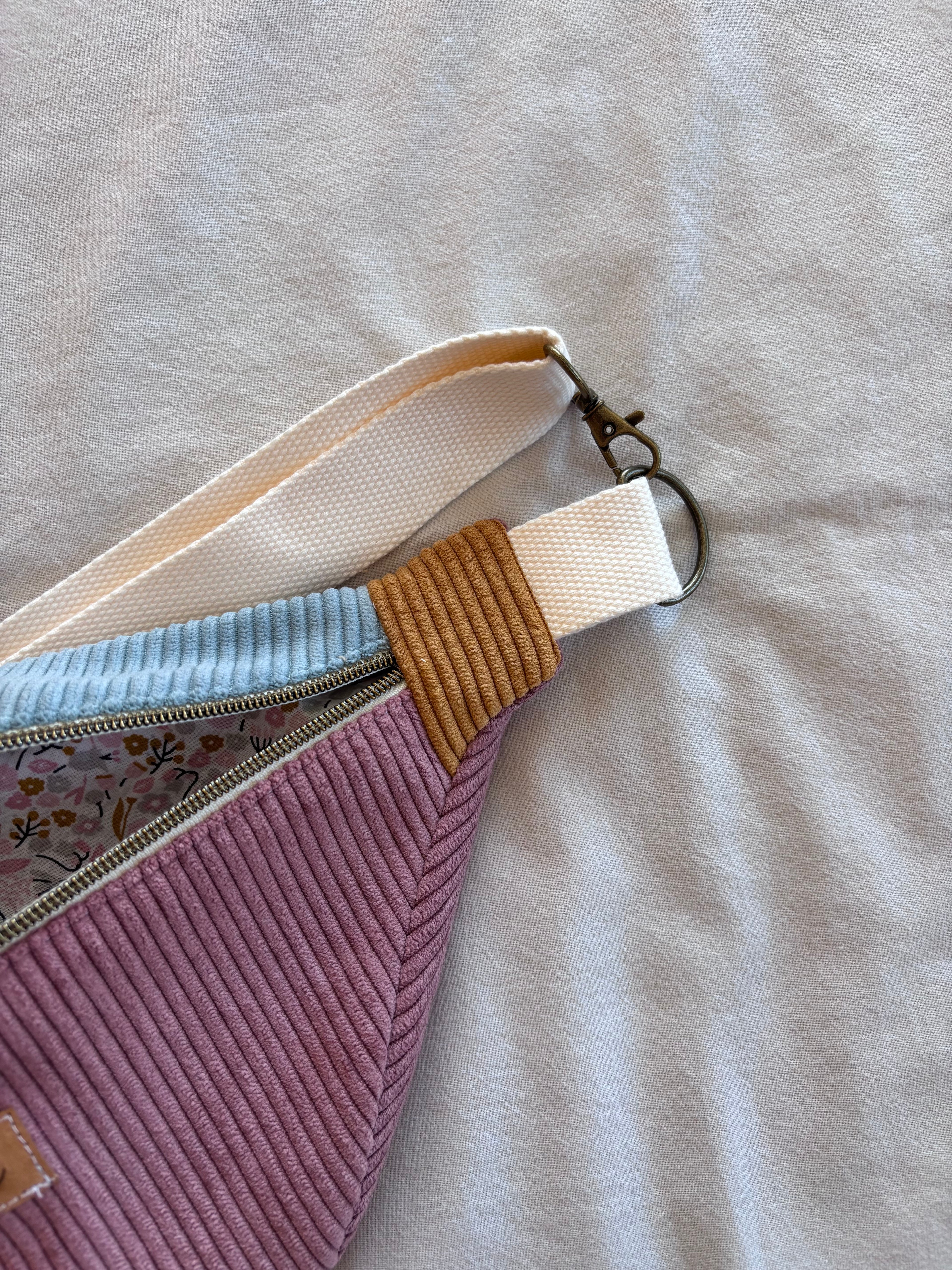 Sac banane velours tricolore