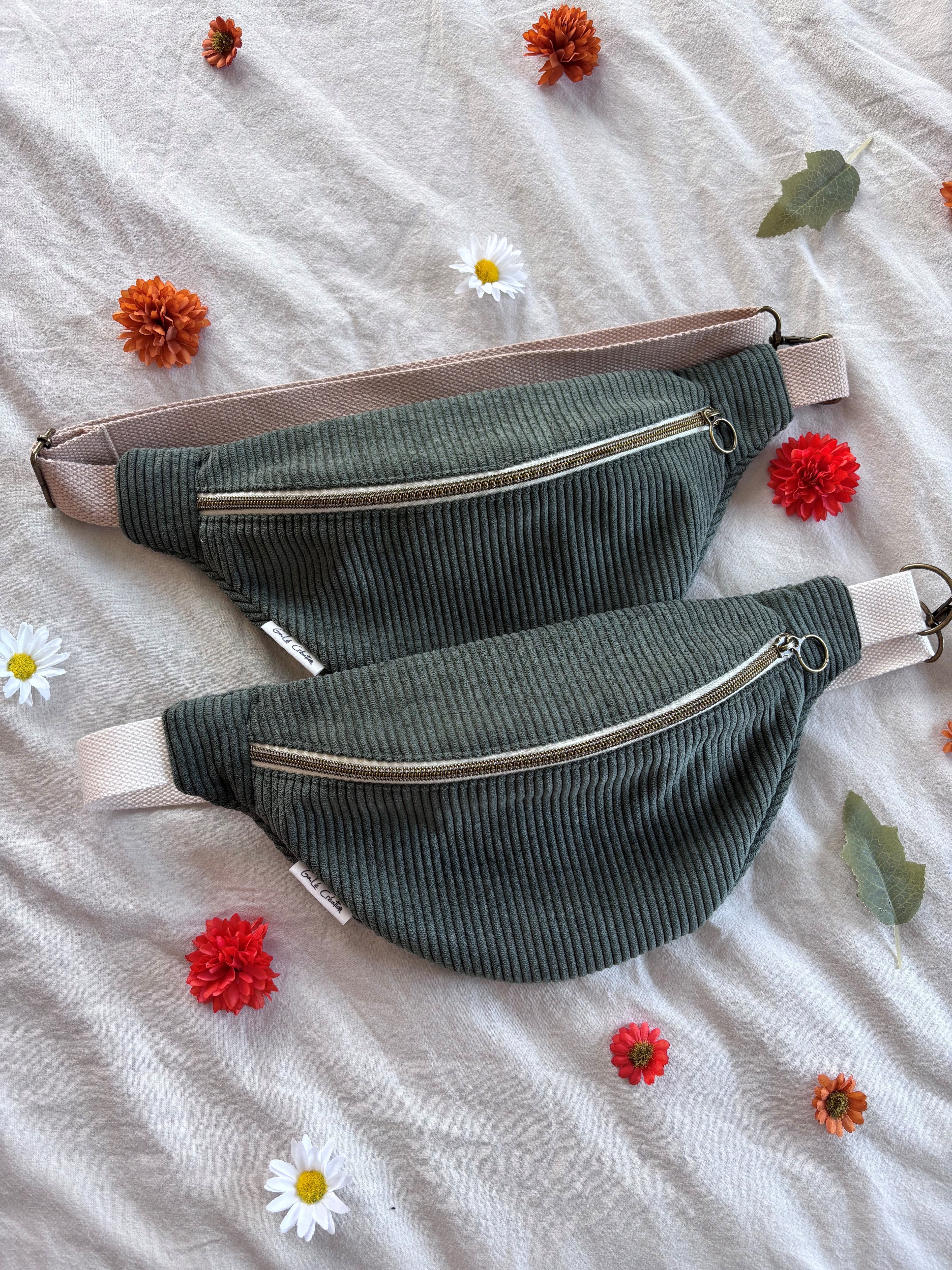 Sac Banane Velours Côtelé Kaki